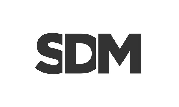 SDM logo design template with strong and modern bold text. Initial based vector logotype featuring simple and minimal typography. Trendy company identity.