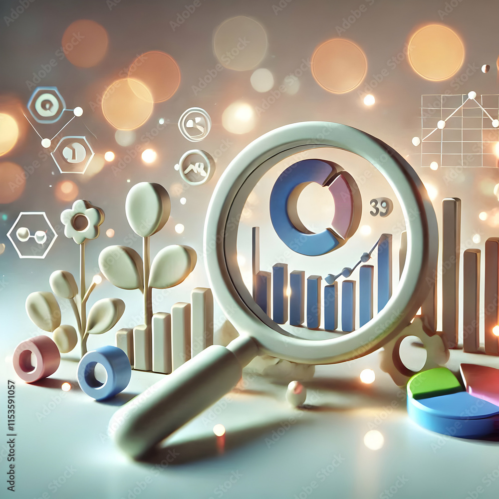 Poster 3d bokeh market research analysis concept as a captivating bokeh image illustrating market research 
