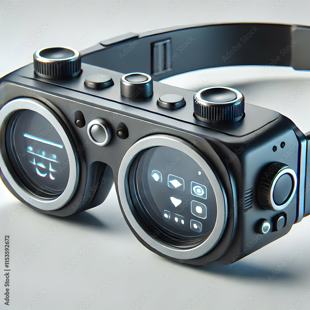 Poster 3d augmented reality glasses showcase multifunctional design with real-time environmental scanning