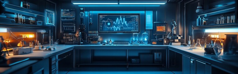 Cutting-Edge Futuristic Laboratory Scene
