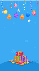 Merry Christmas and Happy New Year Greeting Card, banner, and poster design violet