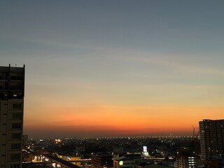 Fototapeta premium sunset over the city
