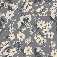 botanical floral vector seamless pattern with roses herbs and leaves big set background with flowers