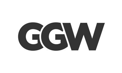 Fototapeta premium GGW logo design template with strong and modern bold text. Initial based vector logotype featuring simple and minimal typography. Trendy company identity.