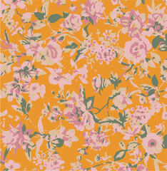 botanical floral vector seamless pattern with roses herbs and leaves big set background with flowers