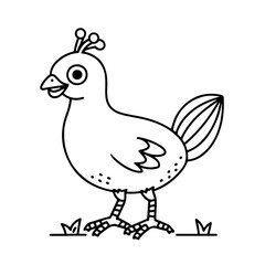 Line art of a baby pheasant