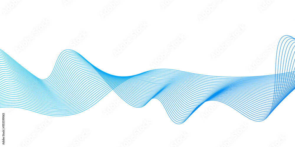 Poster abstract blue wave background. blue minimal round lines abstract background.frequency sound wave lin