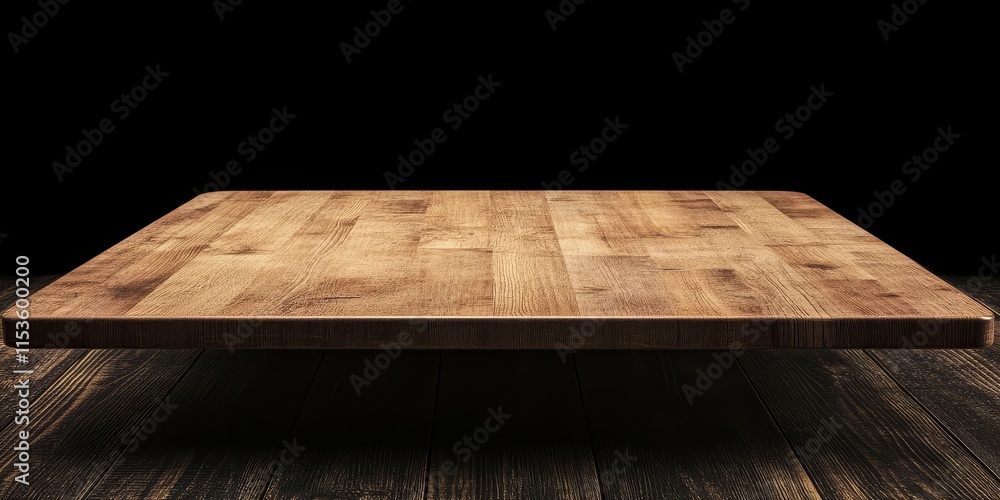 Poster vacant wooden tabletop designed for showcasing products and presentations. perfect for displaying va