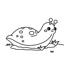 Baby slug line art vector