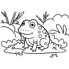 Line art of a Baby Toad