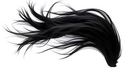 Long black hair blowing in the wind