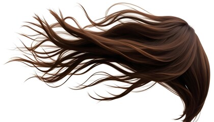 Long brown hair blowing in the wind