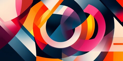 Obraz premium Template for posters and flyers featuring an abstract geometric design with a modern and vibrant color scheme, perfect for decorative purposes and creative projects.
