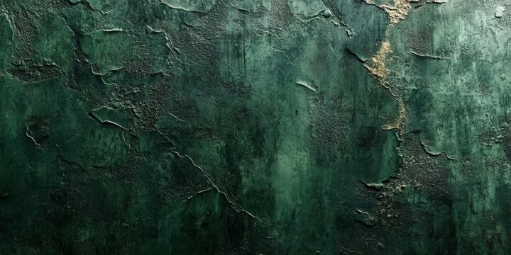 Spooky dark green cement wall background perfect for design use, offering a mysterious ambiance. This spooky dark green cement wall background is ideal for creating atmospheric visuals.