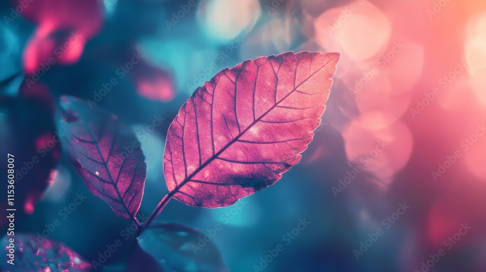 Poster defocused abstract background featuring a leaf, creating a dreamy atmosphere. this leaf inspired def