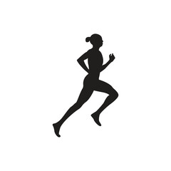 Runner vector silhouette  side view.