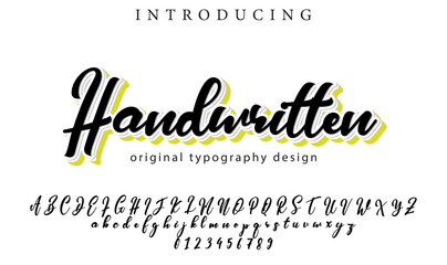 Handwritten Font Stylish brush painted an uppercase vector letters, alphabet, typeface