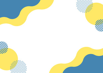 抽象的　フレーム　青　黄色　ベクター　シェイプ　丸　ベクター