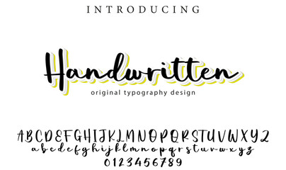 Handwritten Font Stylish brush painted an uppercase vector letters, alphabet, typeface