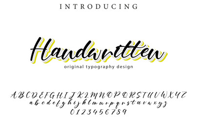 Handwritten Font Stylish brush painted an uppercase vector letters, alphabet, typeface