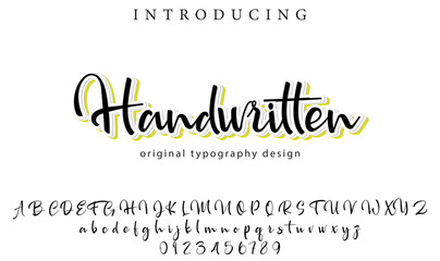 Handwritten Font Stylish brush painted an uppercase vector letters, alphabet, typeface