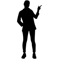 Obraz premium People Pointing Silhouette