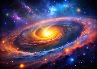Stunning Bokeh Galaxy: Swirling Stars & Vibrant Cosmic Scene