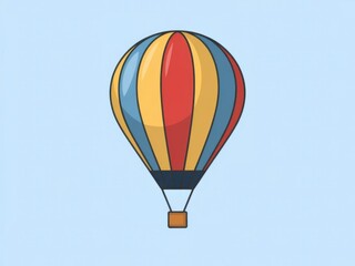 Obraz premium Illustration of a Colorful Hot Air Balloon on a Soft Background for Travel and Adventure Themes