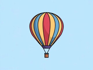 Fototapeta premium Illustration of a Colorful Hot Air Balloon on a Soft Background for Travel and Adventure Themes
