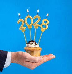 Happy New Year 2028 - Candles in the form of lit numbers