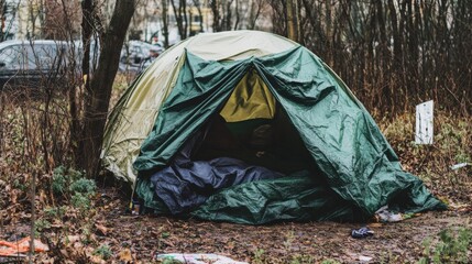 Shelter in Outdoor Environment Surrounded by Vegetation