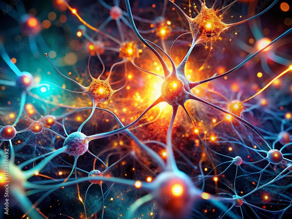 Poster surreal ai mind: abstract neural network visualization, cognitive process, digital brain, artificial
