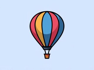 Naklejka premium Illustration of a Colorful Hot Air Balloon on a Soft Background for Travel and Adventure Themes