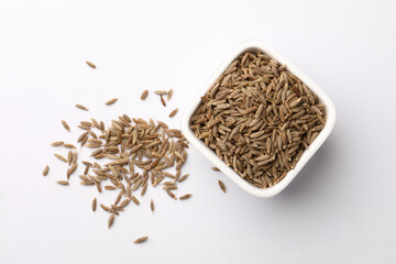 Cumin seeds or Jeera in a small ceramic bowl