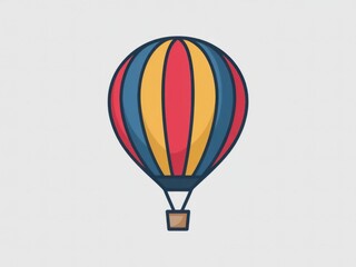 Obraz premium Illustration of a Colorful Hot Air Balloon on a Soft Background for Travel and Adventure Themes
