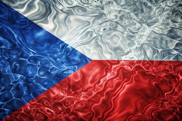 Surreal Czech Flag: Red, White, and Blue Abstract Art