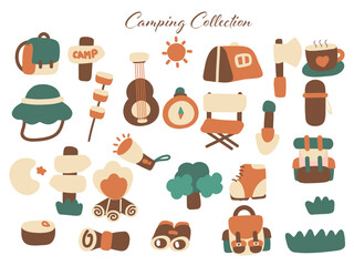 Hand-Drawn Camping Collection Illustration