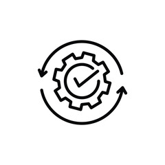 Optimization concept, work process. vector icon isolated on white background.