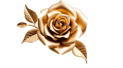 a gold rose with leaves