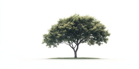 Obraz premium Isolated tree on a clean white background, showcasing the beauty of nature through this solitary tree, perfect for highlighting the elegance of an isolated tree in compositions.