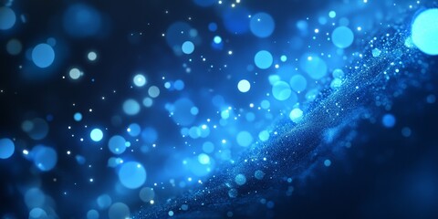 Blue glowing multidimensional surface features intricate particles and bokeh effects, creating a stunning computer generated abstract background that captivates the viewer s imagination.