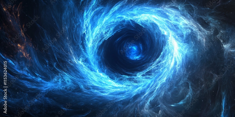 Canvas Prints abstract background featuring a blue glowing magical wormhole in space, showcasing a stunning comput