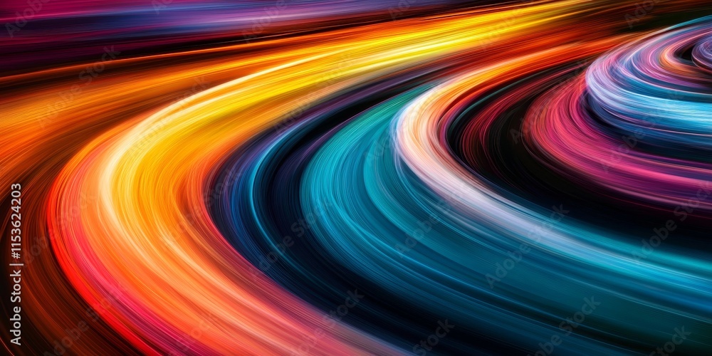 Poster vibrant color lines created through long exposure showcase dynamic movement and energy, highlighting