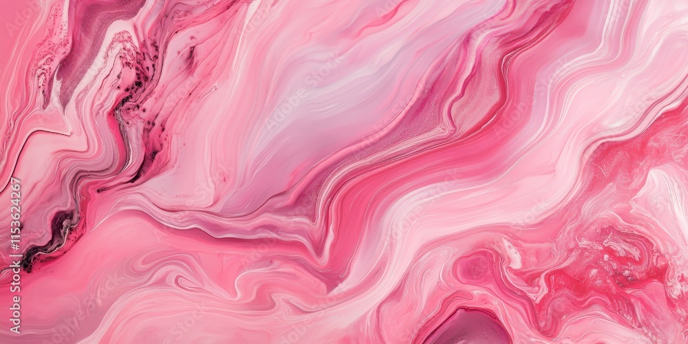 Poster a smooth and glossy backdrop featuring a pink liquid marble texture characterized by abstract swirls