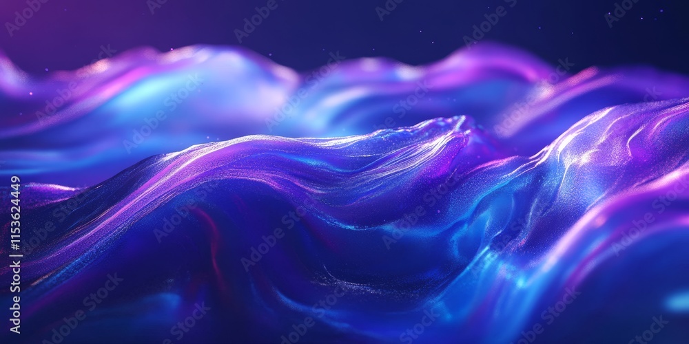 Poster a vibrant and fluid digital backdrop showcasing a seamless transition from blue to purple, creating 