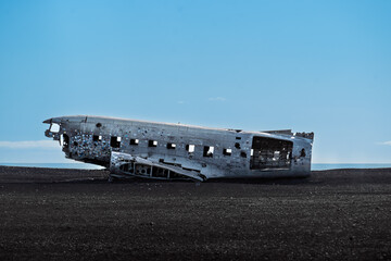 Plane Wreck on the Solheimasandur Beach in South Iceland.