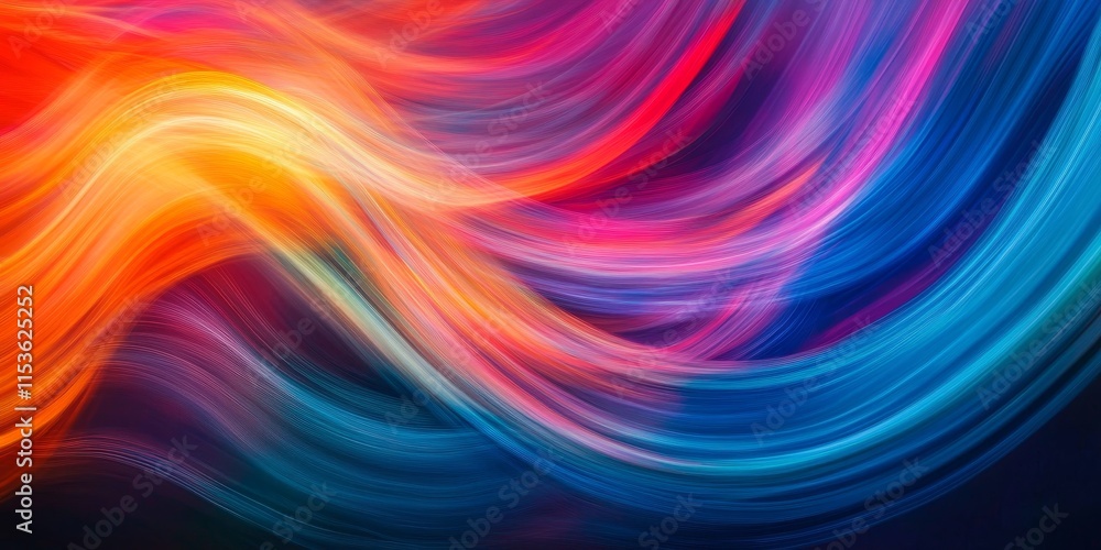 Poster vibrant color lines created through long exposure showcase dynamic movement and energy, highlighting