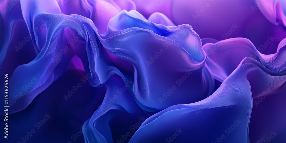 Poster a vibrant and fluid digital backdrop showcasing a seamless transition from blue to purple, creating 