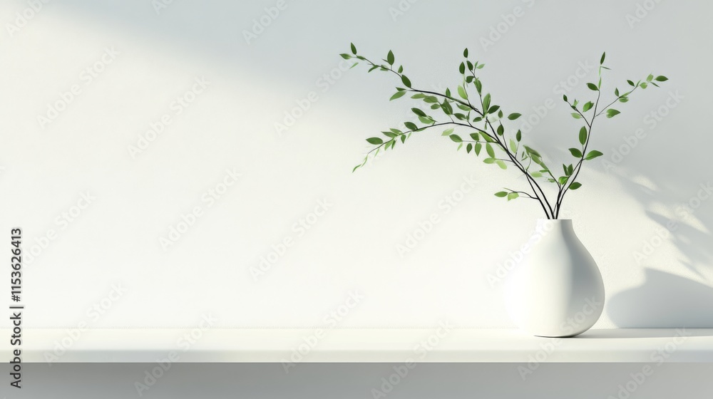 Wall mural Minimalist Greenery in Clean Modern Setting