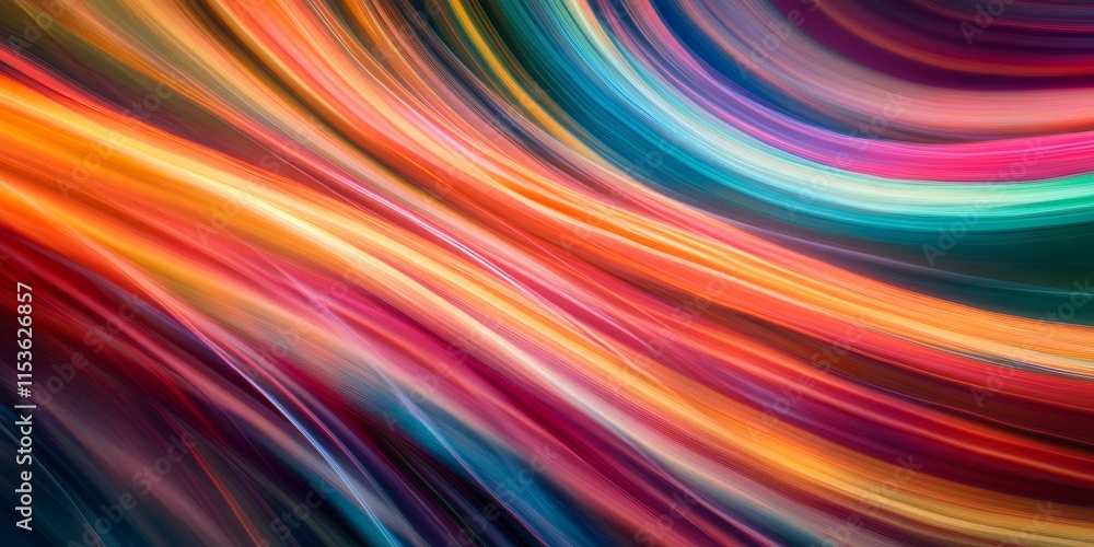 Poster vibrant color lines created through long exposure showcase dynamic movement and energy, highlighting